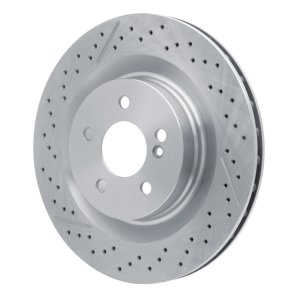 Mercedes-Benz CLK63 AMG Brake Rotor (1) - Rear - R1 Concepts - Drilled and Slotted - `05-`11